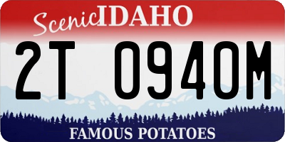 ID license plate 2T0940M