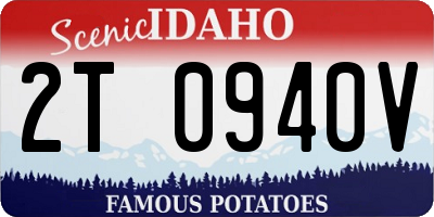 ID license plate 2T0940V
