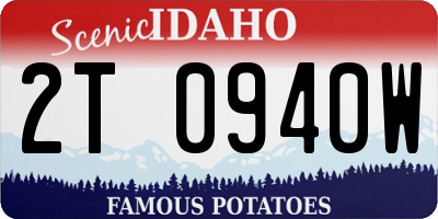 ID license plate 2T0940W