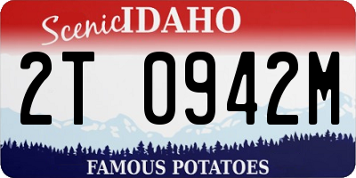 ID license plate 2T0942M