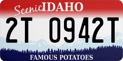 ID license plate 2T0942T