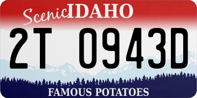 ID license plate 2T0943D