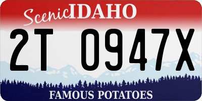 ID license plate 2T0947X