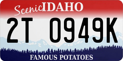 ID license plate 2T0949K