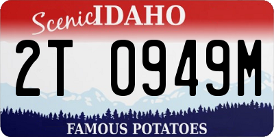 ID license plate 2T0949M