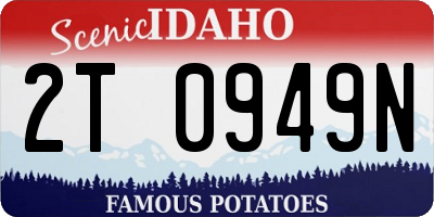 ID license plate 2T0949N