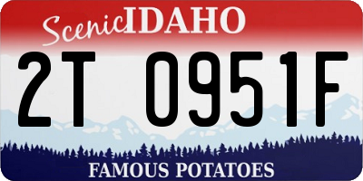 ID license plate 2T0951F