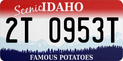 ID license plate 2T0953T