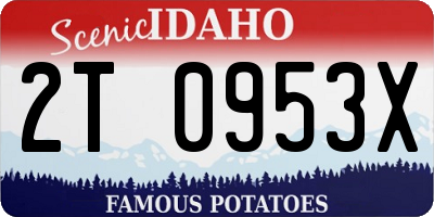 ID license plate 2T0953X