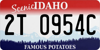 ID license plate 2T0954C