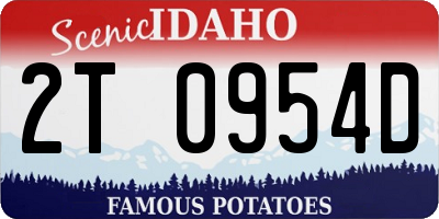 ID license plate 2T0954D