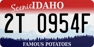 ID license plate 2T0954F