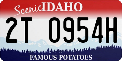 ID license plate 2T0954H