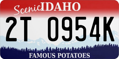 ID license plate 2T0954K