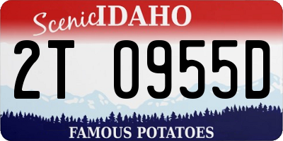 ID license plate 2T0955D