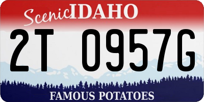 ID license plate 2T0957G