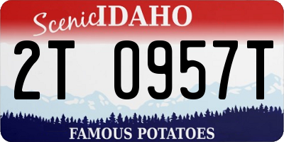 ID license plate 2T0957T