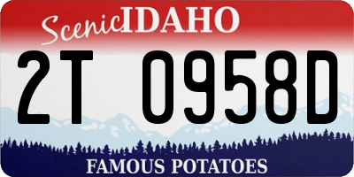 ID license plate 2T0958D