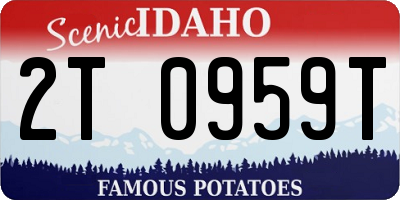 ID license plate 2T0959T