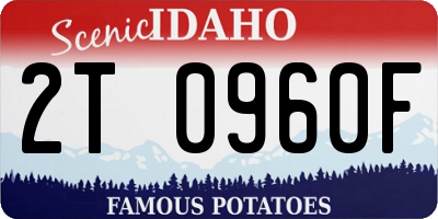 ID license plate 2T0960F