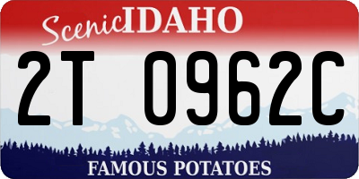 ID license plate 2T0962C