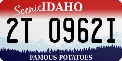 ID license plate 2T0962I