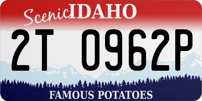 ID license plate 2T0962P