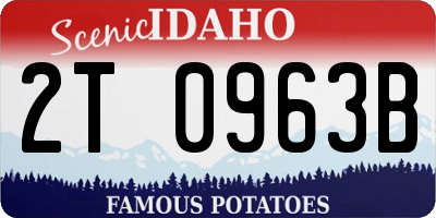 ID license plate 2T0963B