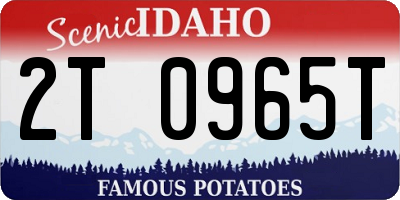 ID license plate 2T0965T