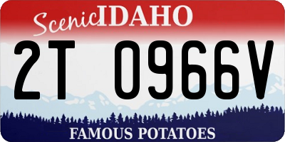 ID license plate 2T0966V