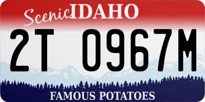 ID license plate 2T0967M