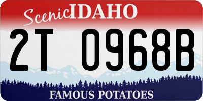 ID license plate 2T0968B