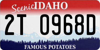 ID license plate 2T0968D