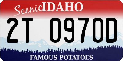 ID license plate 2T0970D