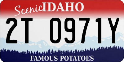 ID license plate 2T0971Y