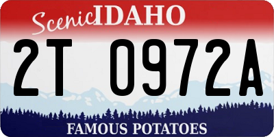 ID license plate 2T0972A