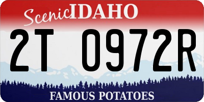 ID license plate 2T0972R