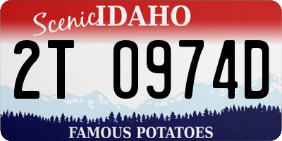 ID license plate 2T0974D