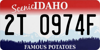 ID license plate 2T0974F