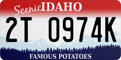 ID license plate 2T0974K