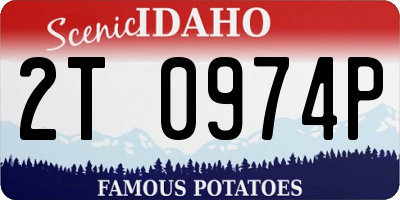 ID license plate 2T0974P