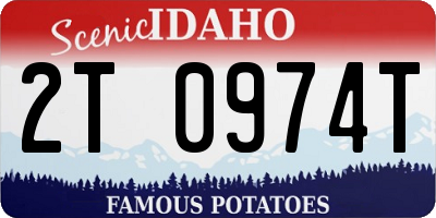 ID license plate 2T0974T