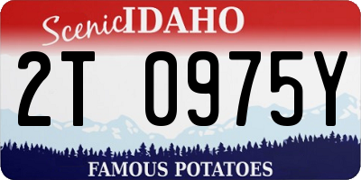 ID license plate 2T0975Y