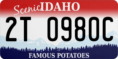 ID license plate 2T0980C