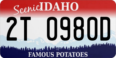ID license plate 2T0980D