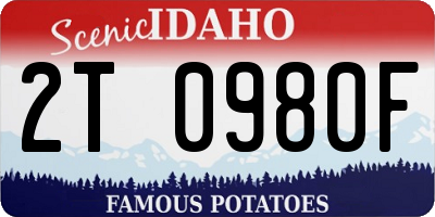 ID license plate 2T0980F