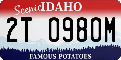 ID license plate 2T0980M