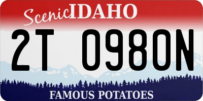 ID license plate 2T0980N
