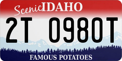 ID license plate 2T0980T