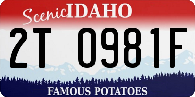 ID license plate 2T0981F